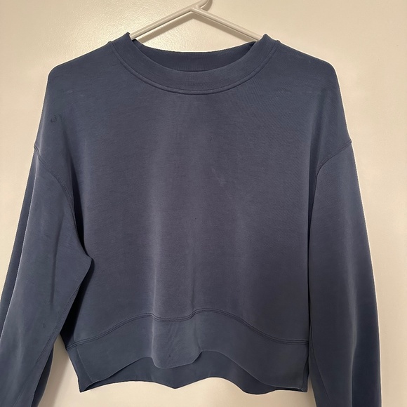 Lululemon Perfectly Oversized Cropped Crew *Softstreme in Mineral Blue - Picture 4 of 9